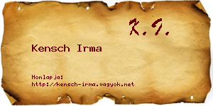 Kensch Irma névjegykártya