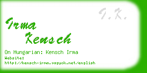 irma kensch business card